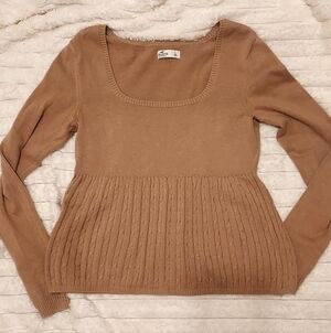 Y2K Hollister Babydoll Cable Knit Sweater